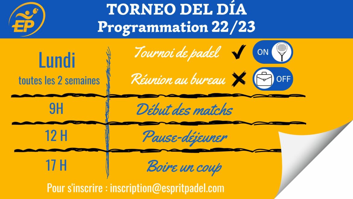 programmation annuelle torneo del dia